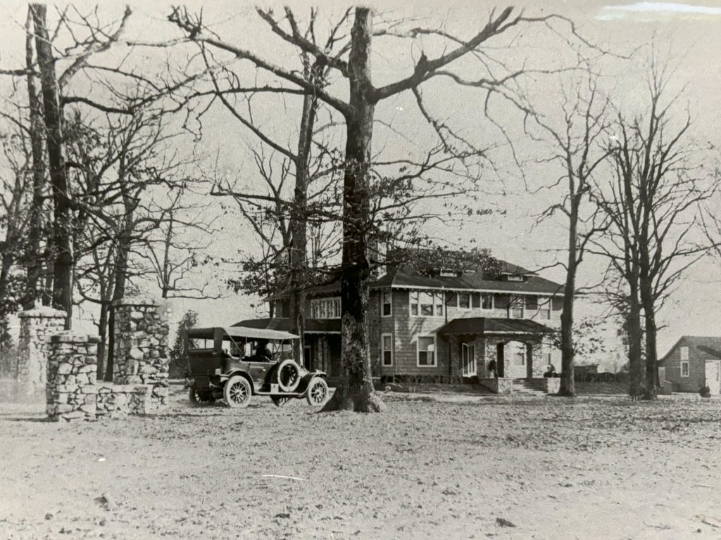 Black and white photograph of the Historic VanLandingham Estate