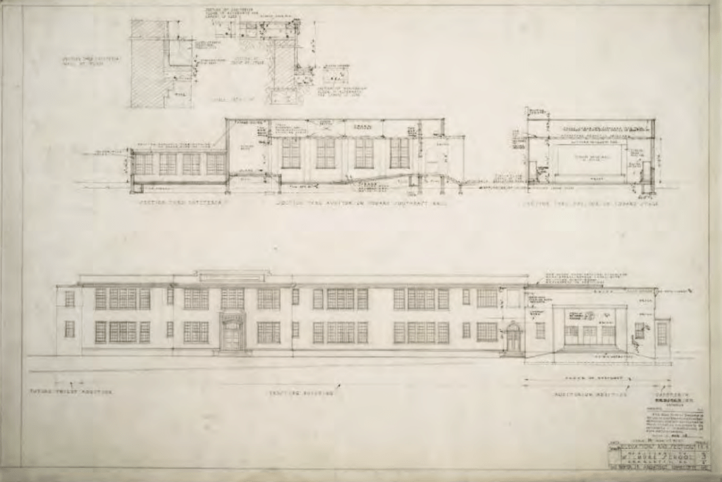 Plans for Wilmore Elementary School Eastern Expansion drawn during 1948